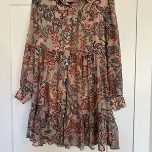 JODIFL Multicolor Paisley Long Sleeve Dress